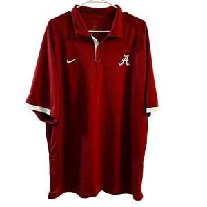 Nike Alabama Crimson Tide Mens Dri-FIT Polo Shirt Crimson Red XXL 25840X-AL1